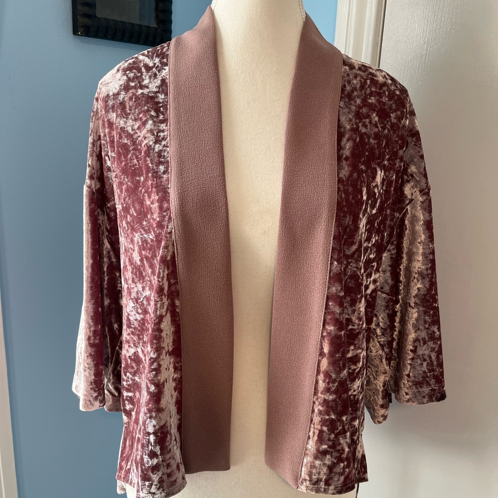 Pink Velour Kimono Jacket - Zara - Medium